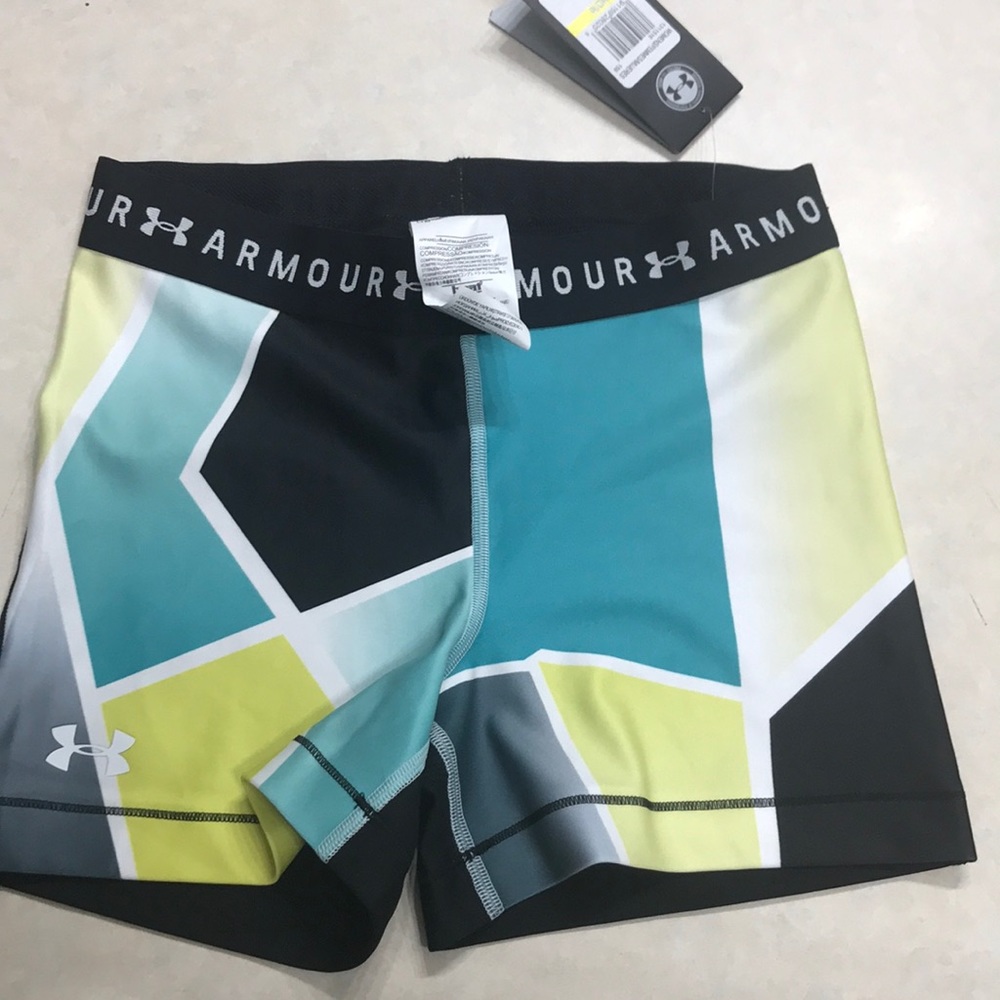 Under Armour HeatGear NWT Blue Black Compression Shorts M
